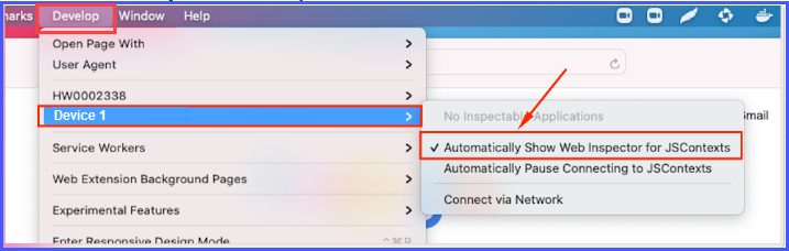 Automatically Show Web Inspector for JSContexts