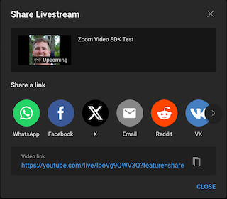 Youtube Broadcast URL